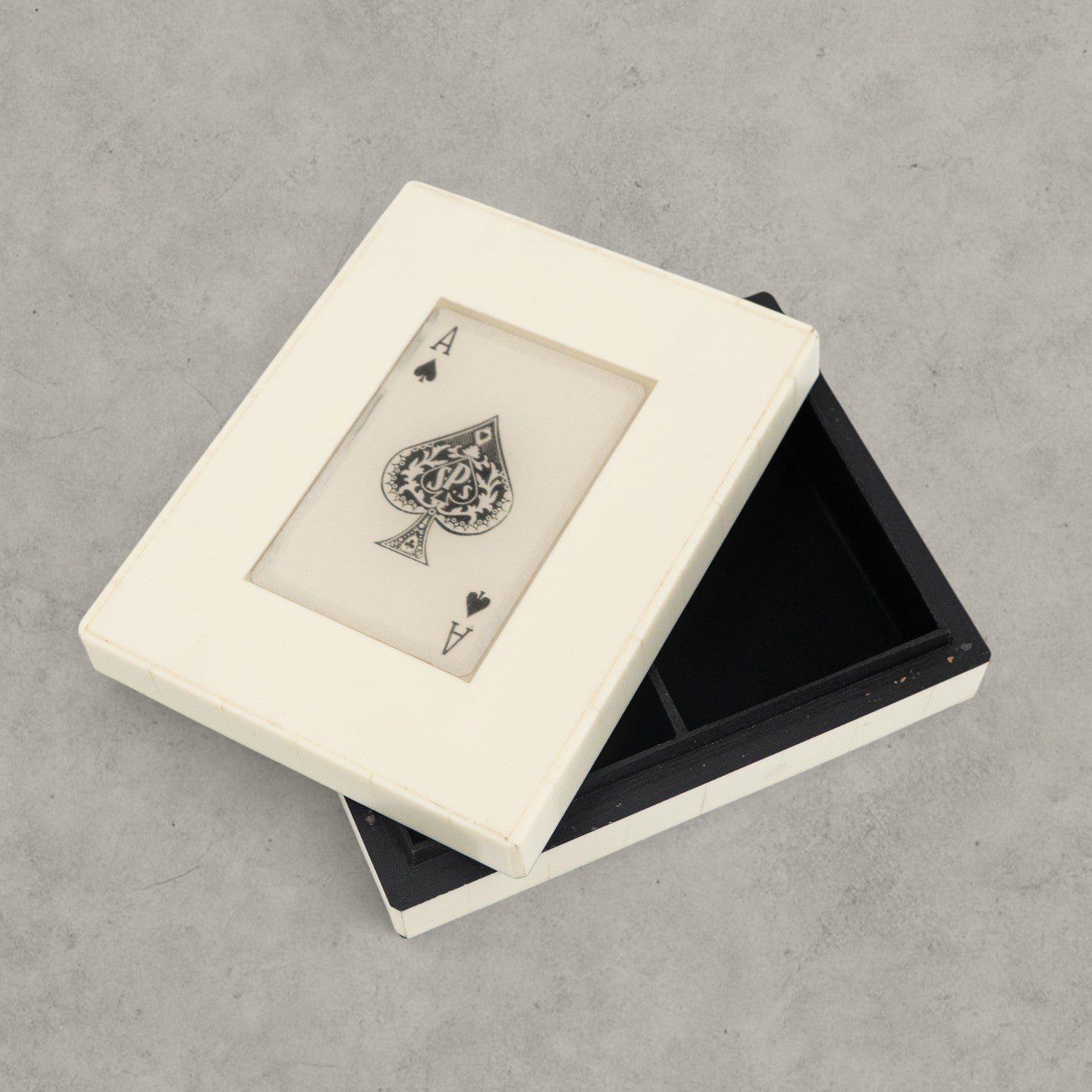 White Resin Game Cards Box Set