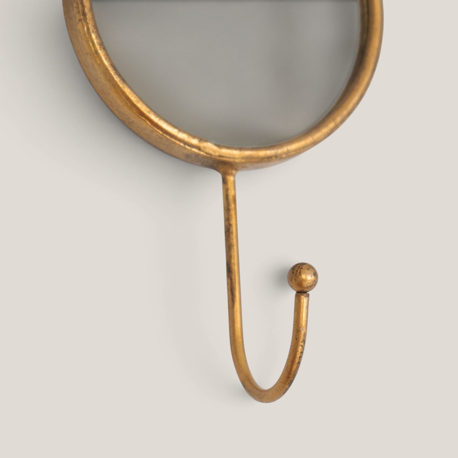 Whimsical Bramble Hare Brass Wall Mirror & Hook