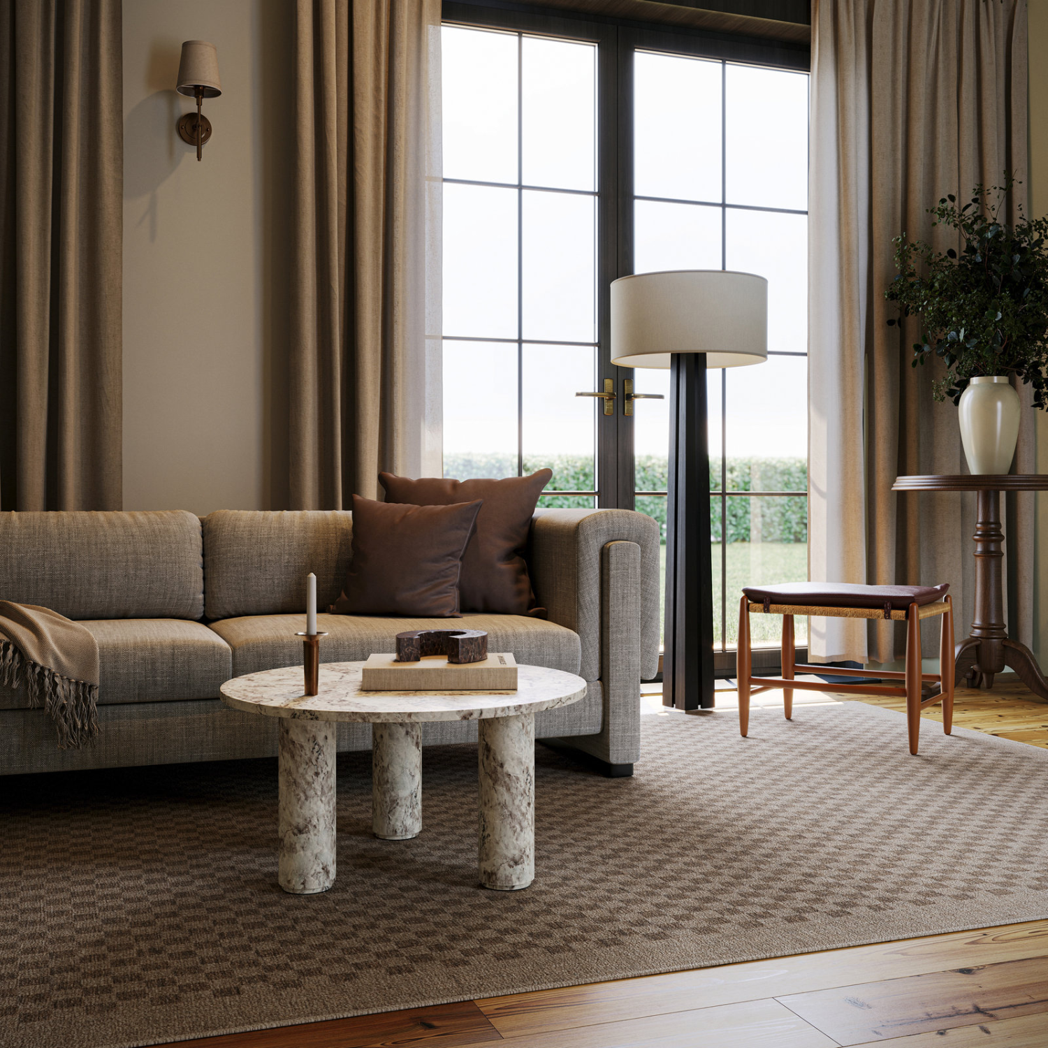 Dash & Albert x Nate Berkus Watts Checkered Washable Rug - Brown