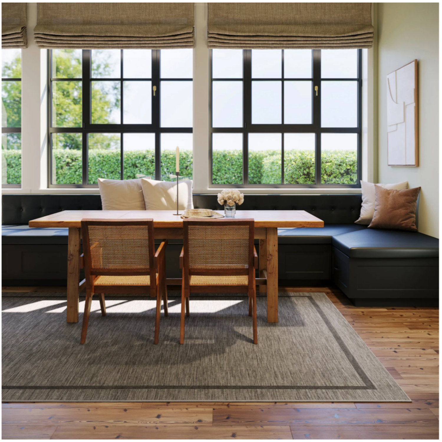 Dash & Albert x Nate Berkus Hanover Bordered Washable Rug - Brown