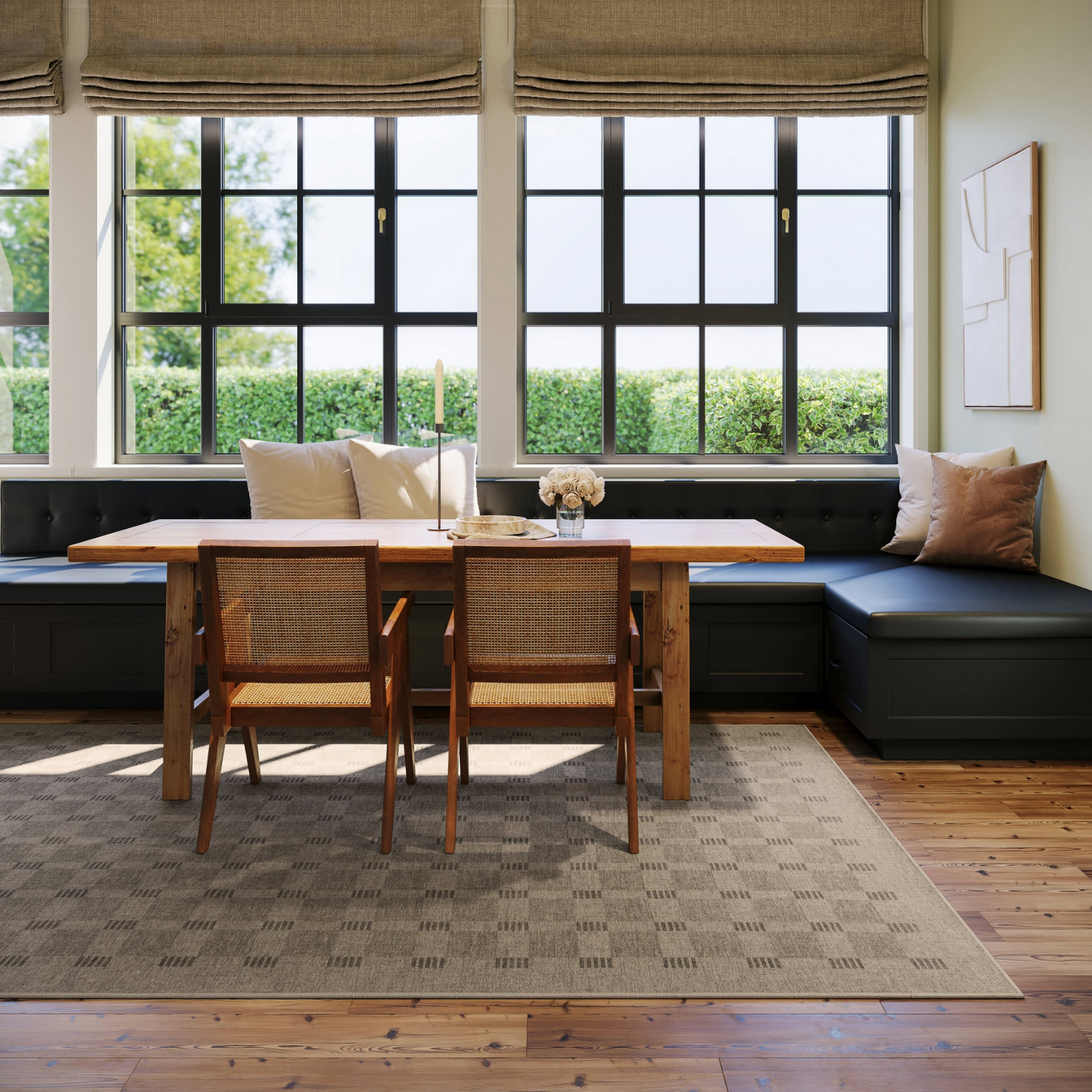 Dash & Albert x Nate Berkus Walker Checkered Washable Rug - Brown