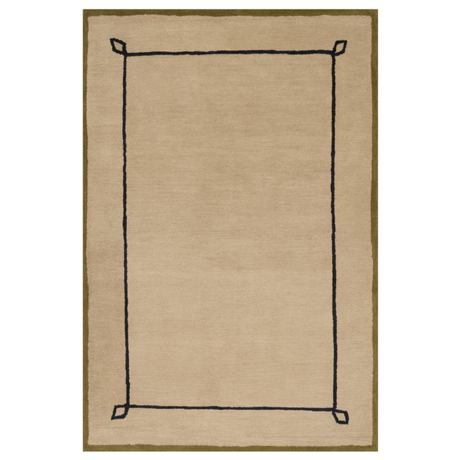 Dash & Albert x Nate Berkus Serge Bordered Wool Rug - Tan