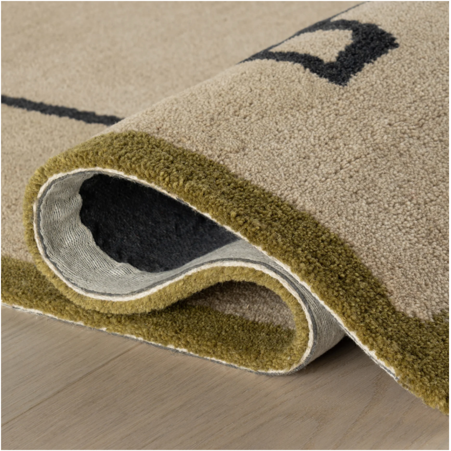 Dash & Albert x Nate Berkus Serge Bordered Wool Rug - Tan