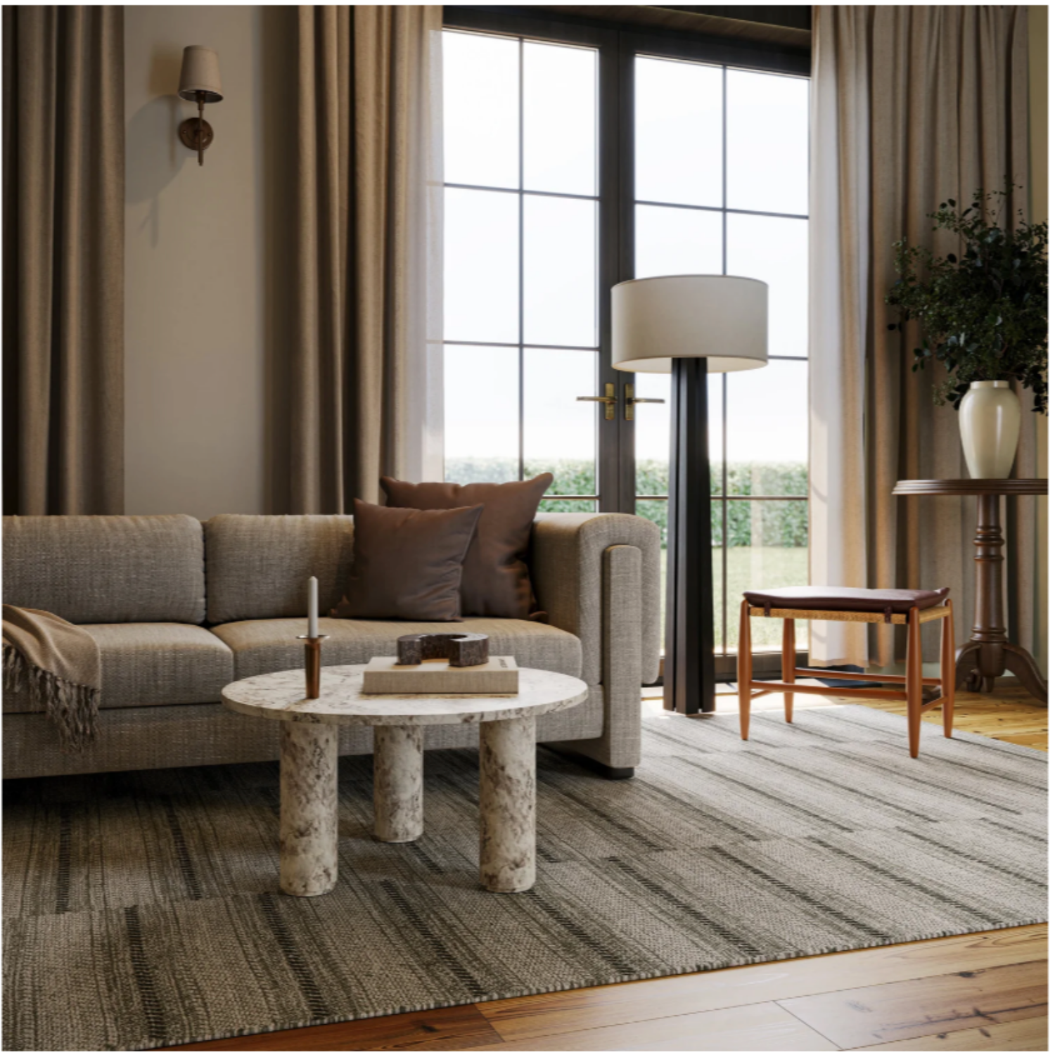 Dash & Albert x Nate Berkus Mateo Striped Wool Rug - Olive