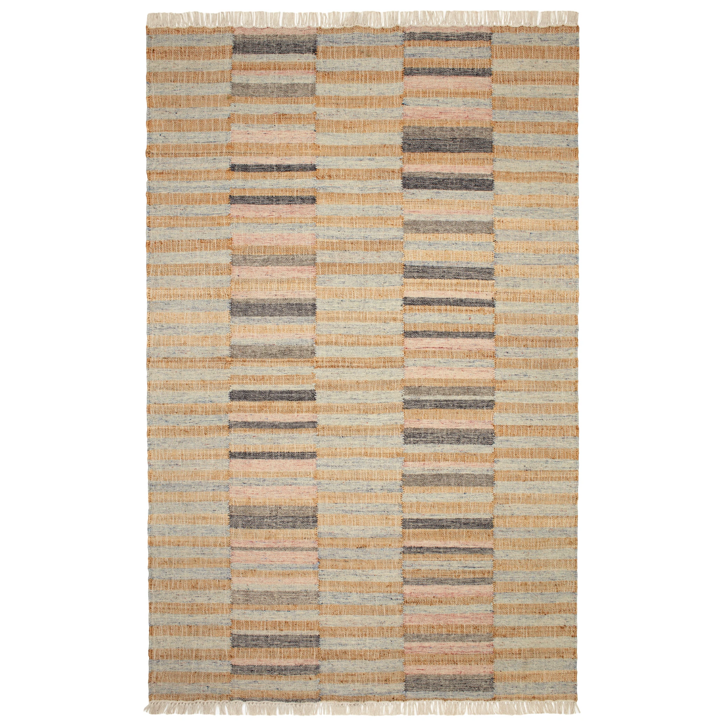 Dash & Albert Ravel Stripe Blue/Natural Handwoven Wool Rug