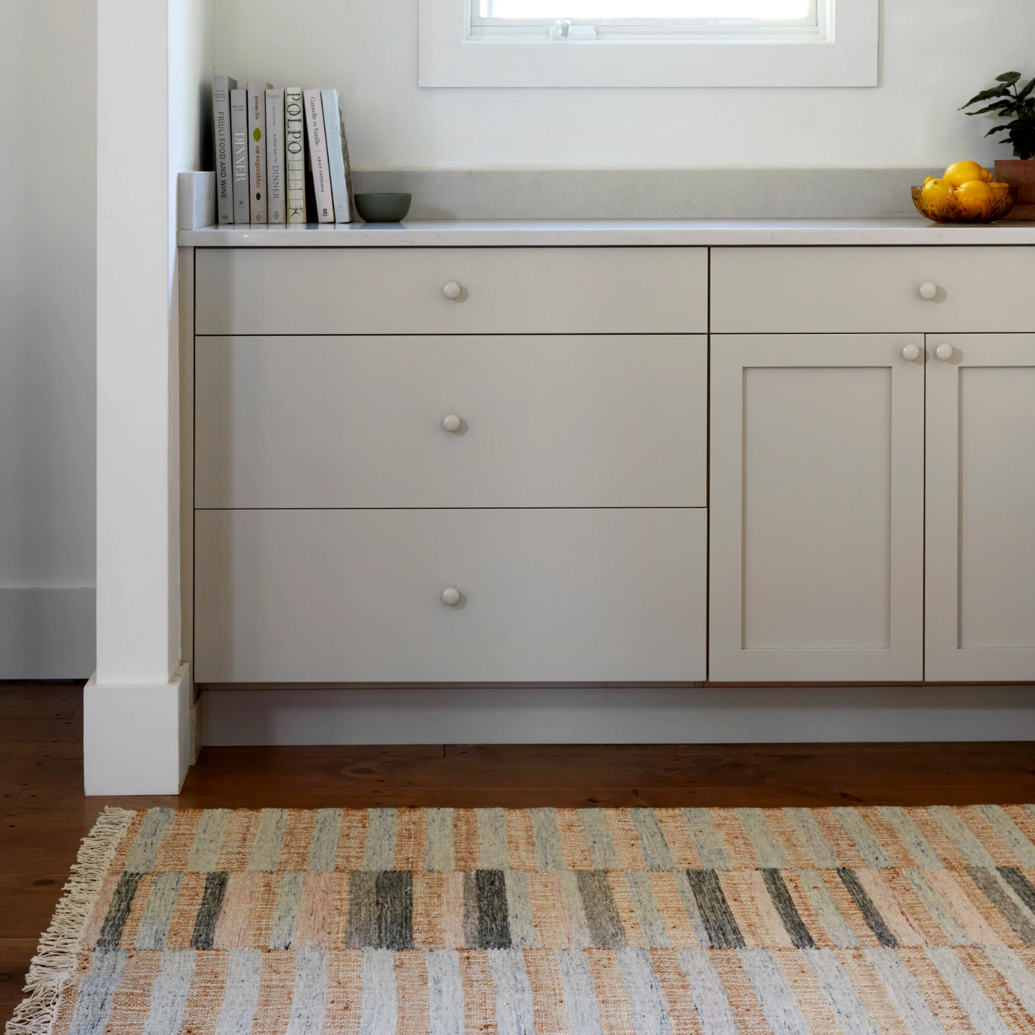 Dash & Albert Ravel Stripe Blue/Natural Handwoven Wool Rug