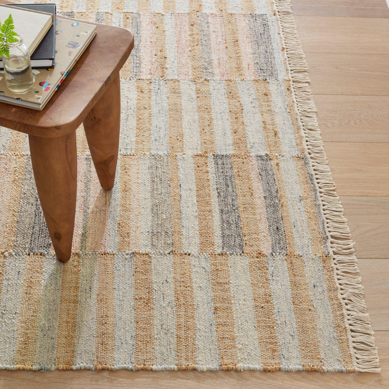 Dash & Albert Ravel Stripe Blue/Natural Handwoven Wool Rug
