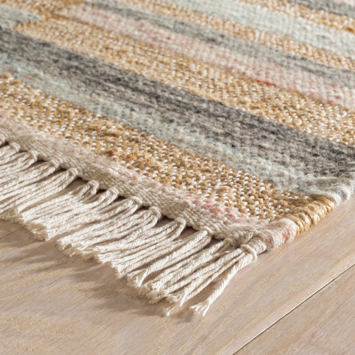 Dash & Albert Ravel Stripe Blue/Natural Handwoven Wool Rug