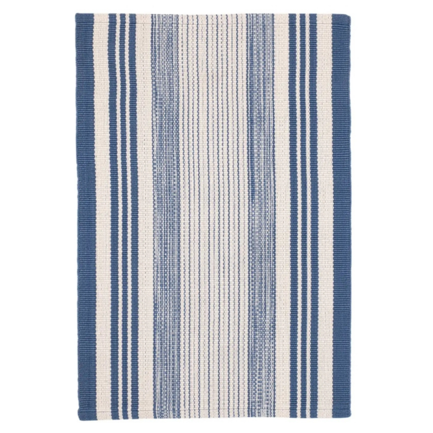 Dash & Albert Quincy Stripe Denim Handwoven Indoor/Outdoor Rug