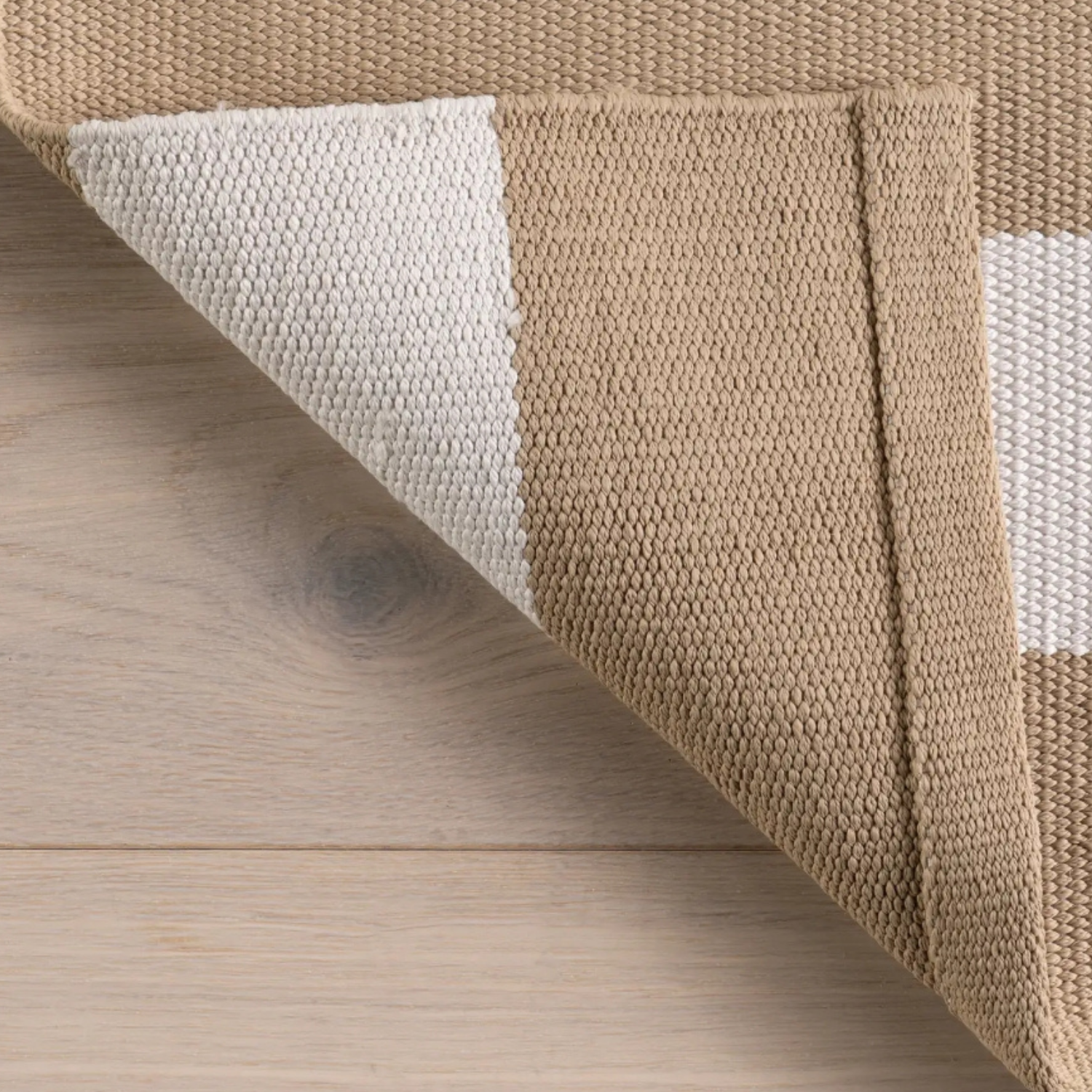 Dash & Albert Banks Stripe Khahki Handwoven Indoor/Outdoor