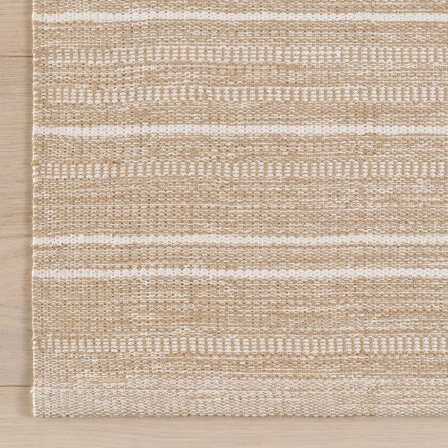 Dash & Albert Skipper Stripe Khahki Handwoven Indoor/Outdoor Rug