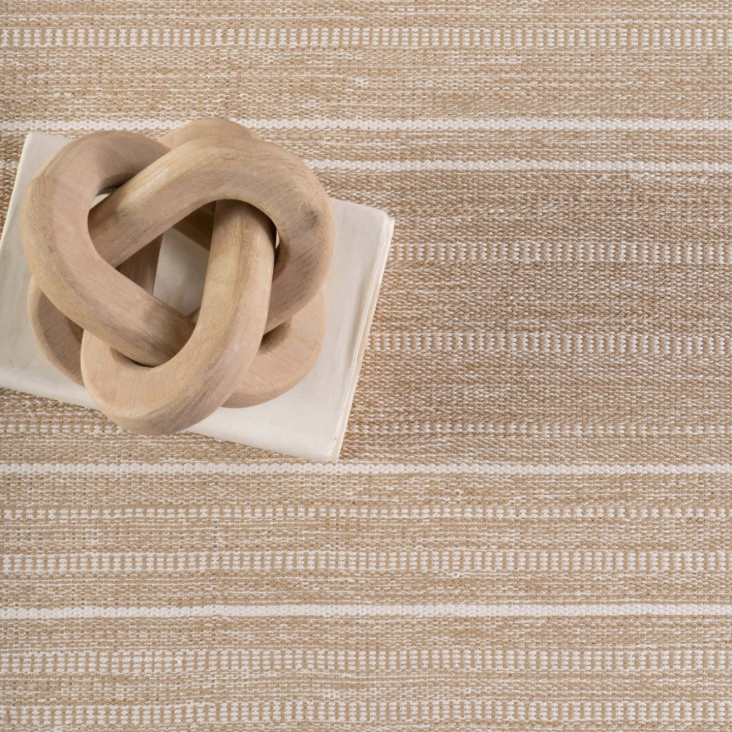 Dash & Albert Skipper Stripe Khahki Handwoven Indoor/Outdoor Rug