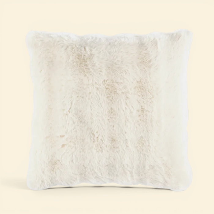Dash & Albert Fab Faux Fur Ivory Toss Pillow