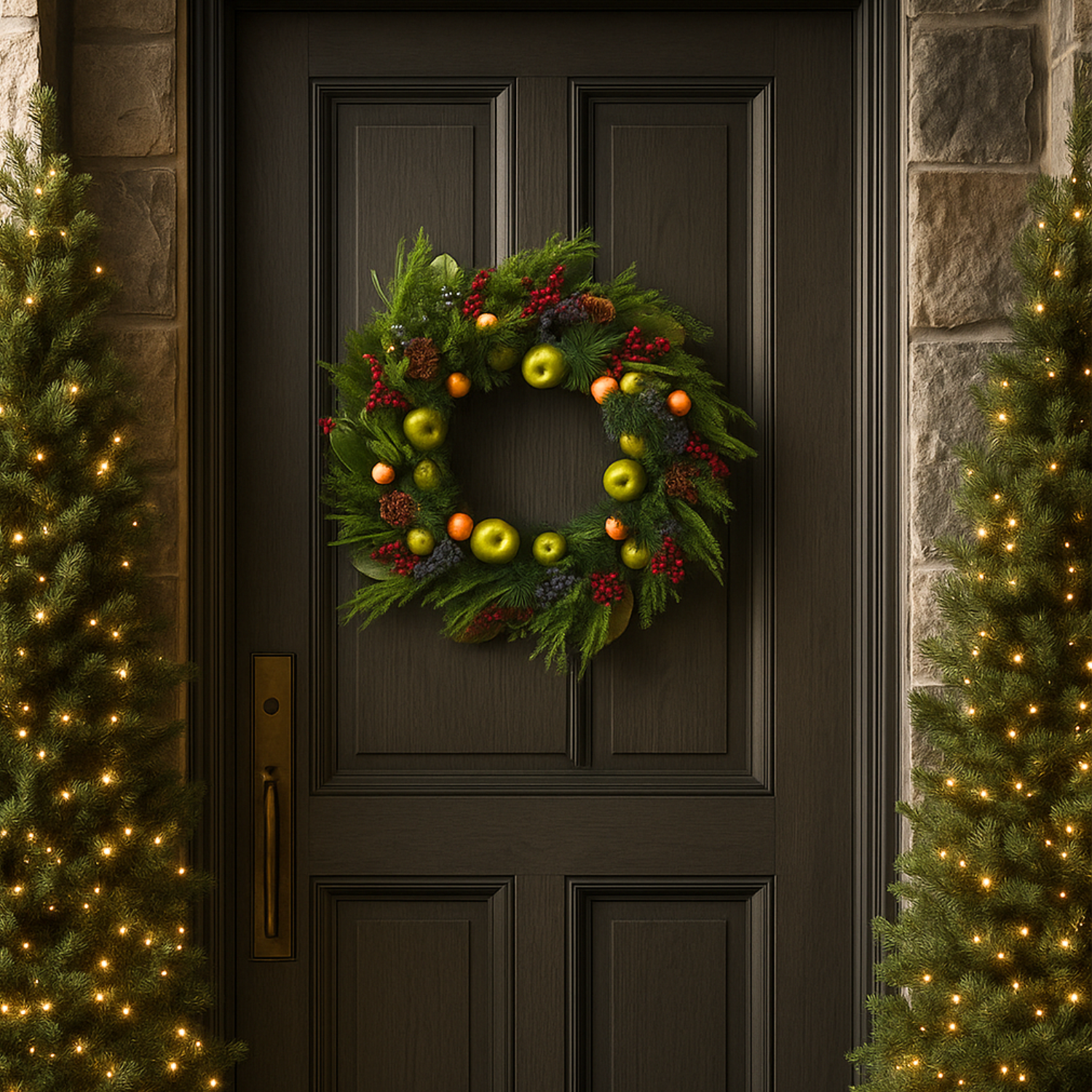 Artificial Festive Fruit Medley Wreath