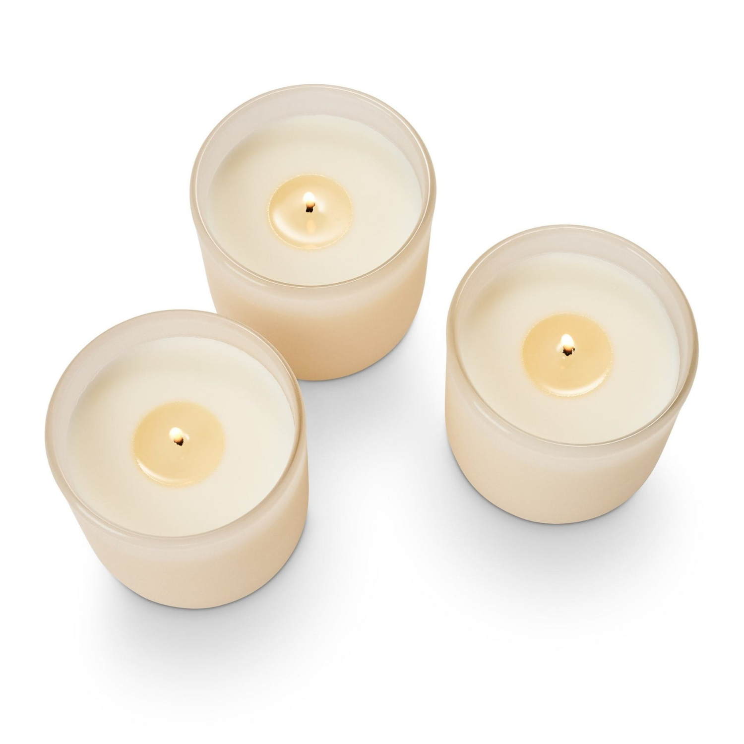 Winter White 4.8oz Trio Glass Candle Set