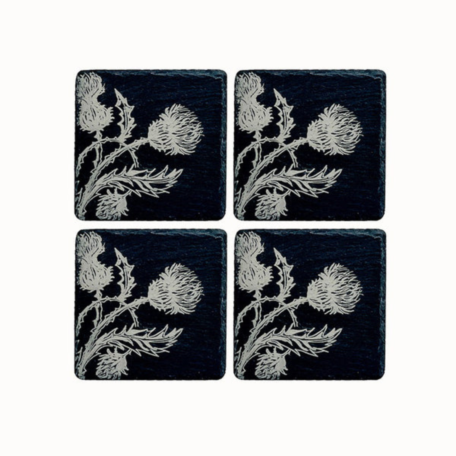 Flora Slate Grey Coasters (Set of 4)