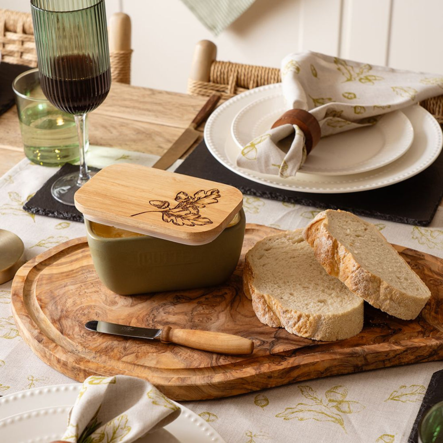 Autumn Sage Green Butter Dish