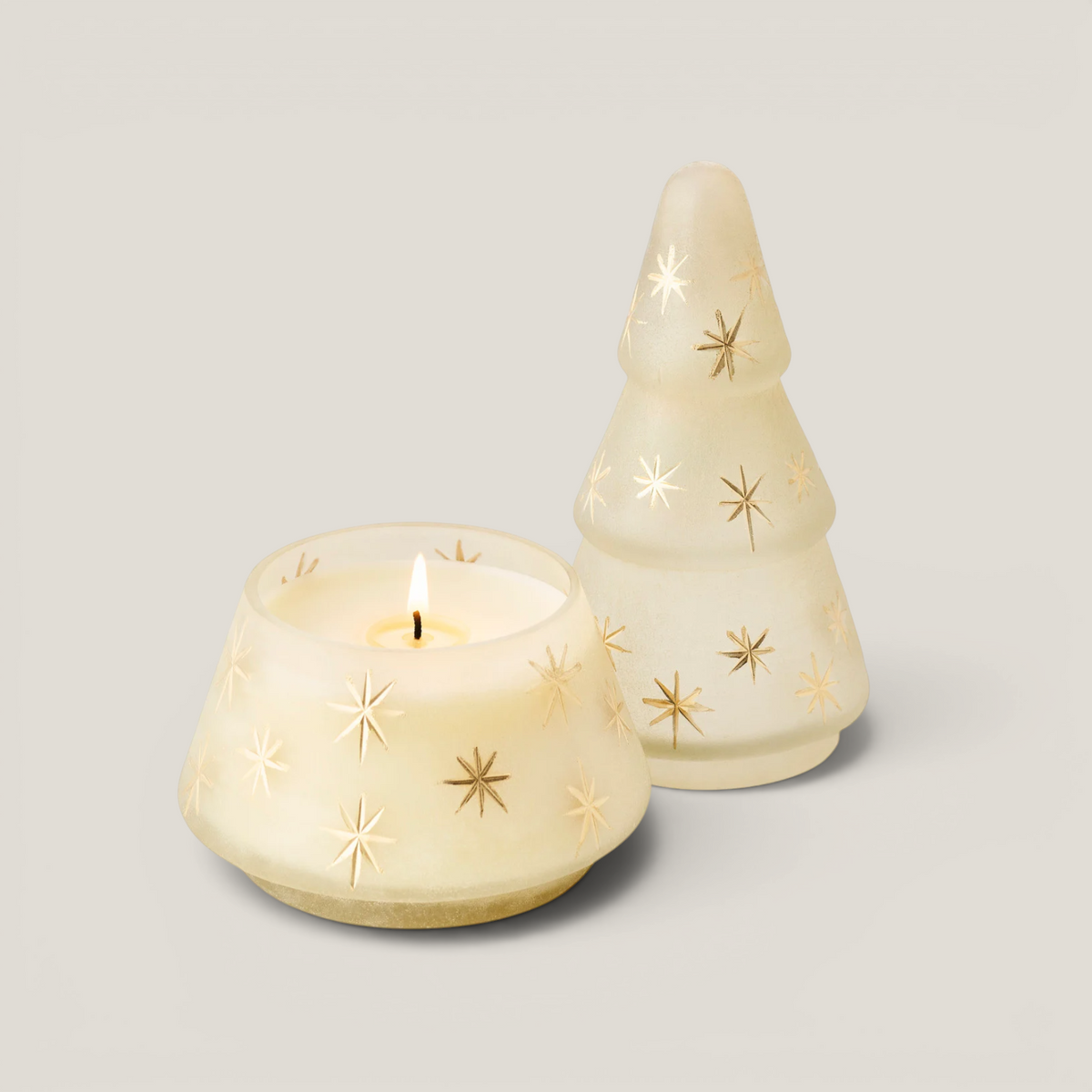 Celestial Tree Glass Candle | Winter White