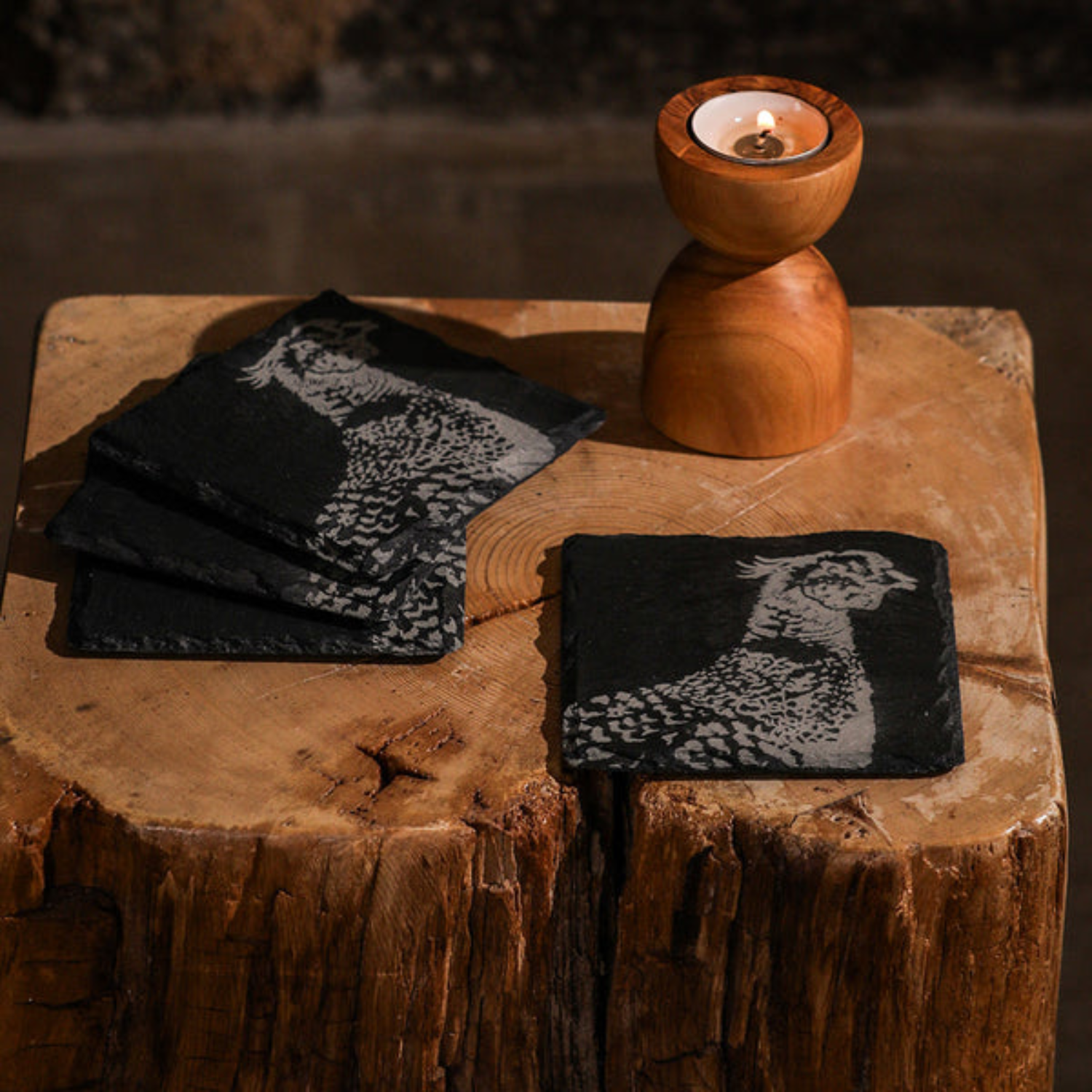 Pheasant Slate Grey Coasters (Set of 4)