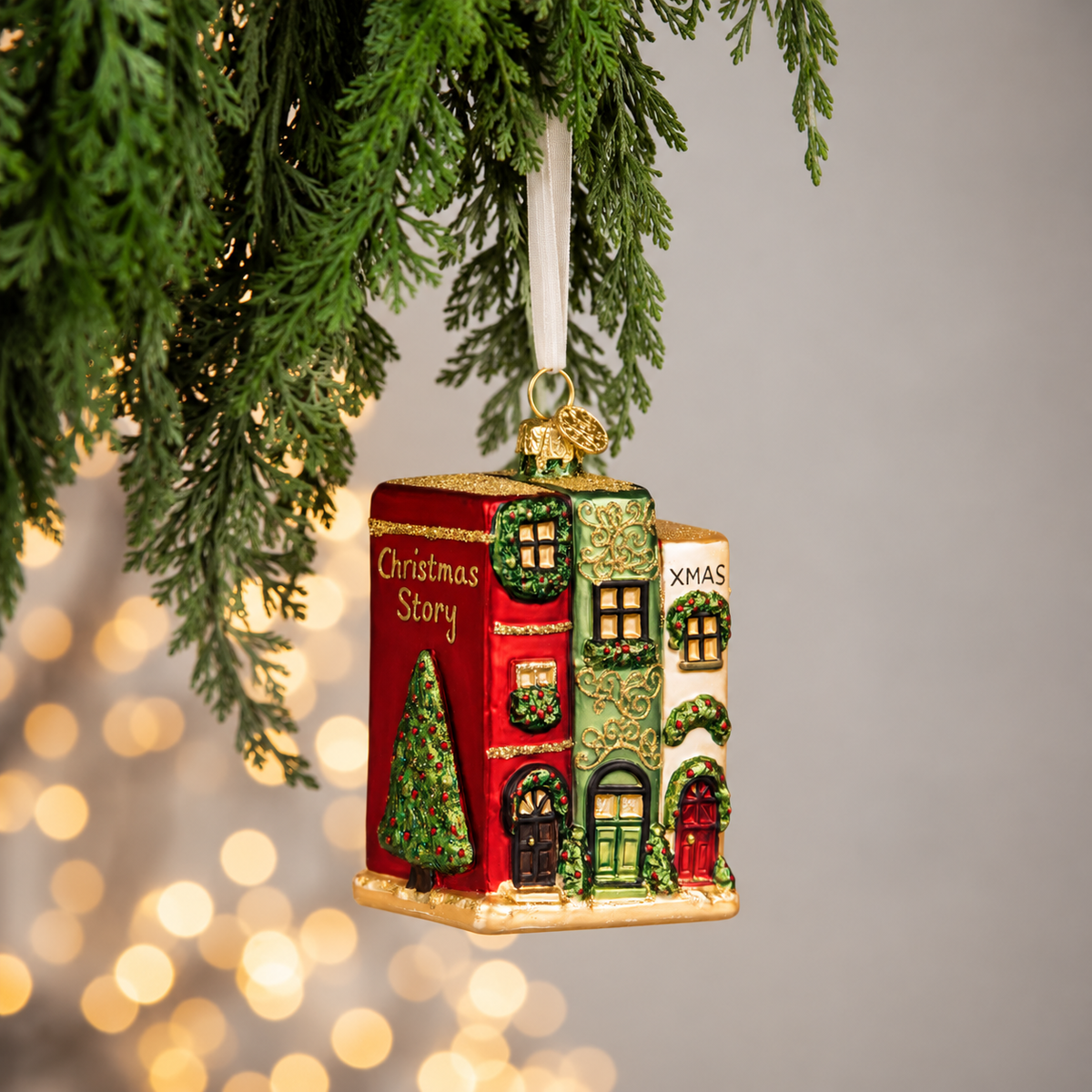 Festive Noel Novels Glass Ornament