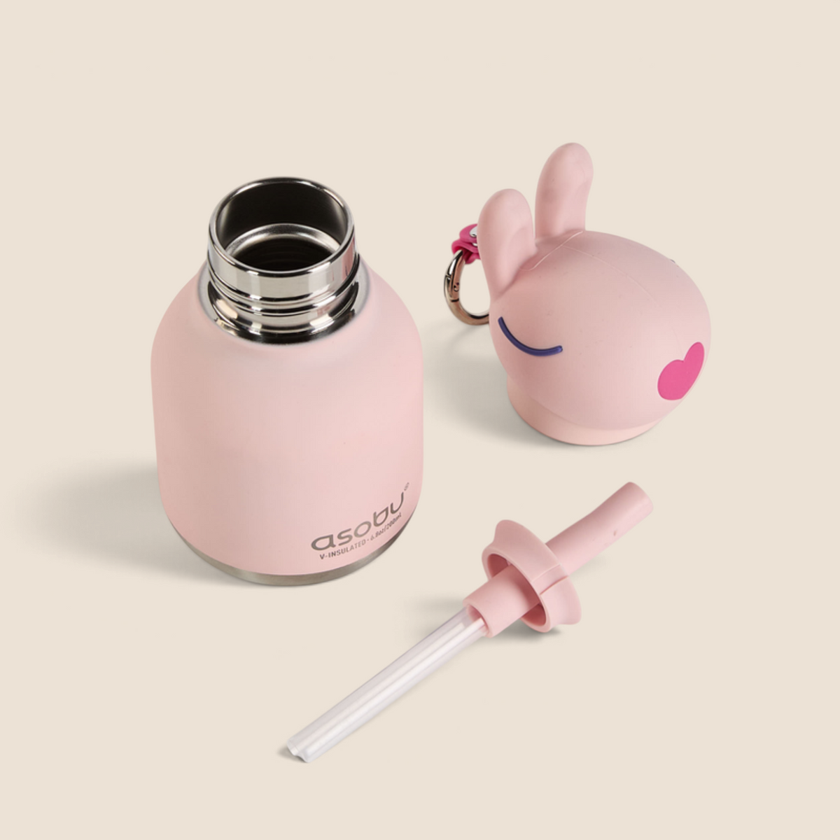 Mini Buddy 6.7oz Water Bottle w/Key Ring- Poppy Bunny