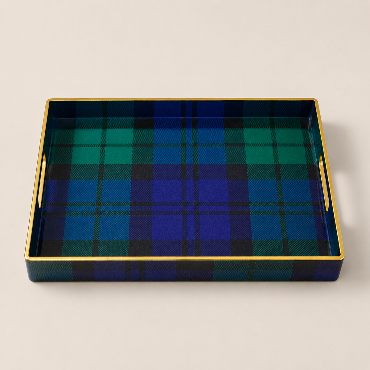 Blue Tartan Highland Holiday Serving Tray