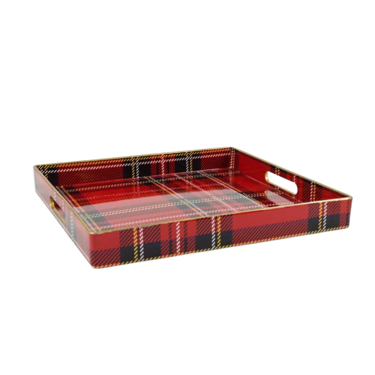 Red Plaid Highland Holiday Serving Tray