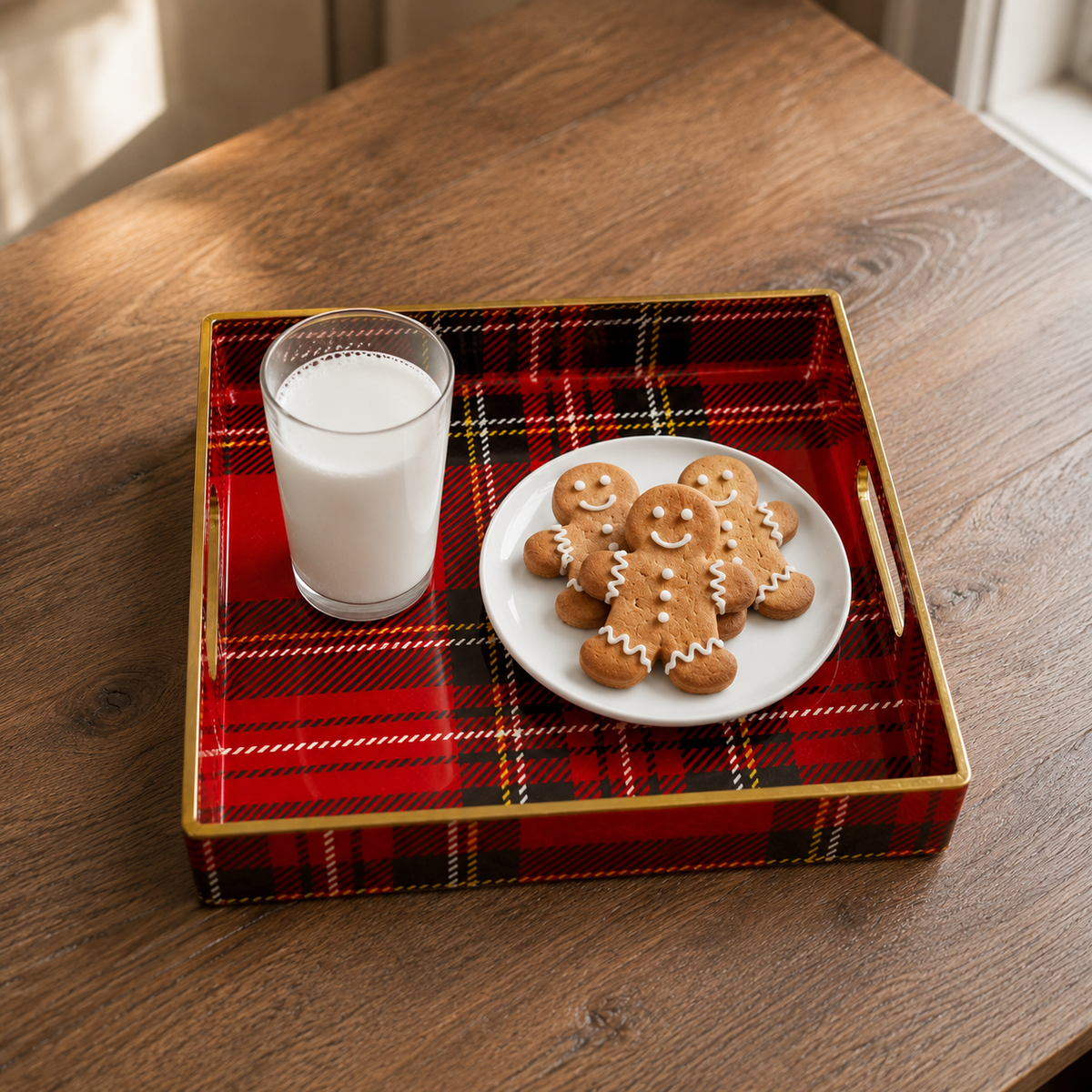 Red Plaid Highland Holiday Serving Tray