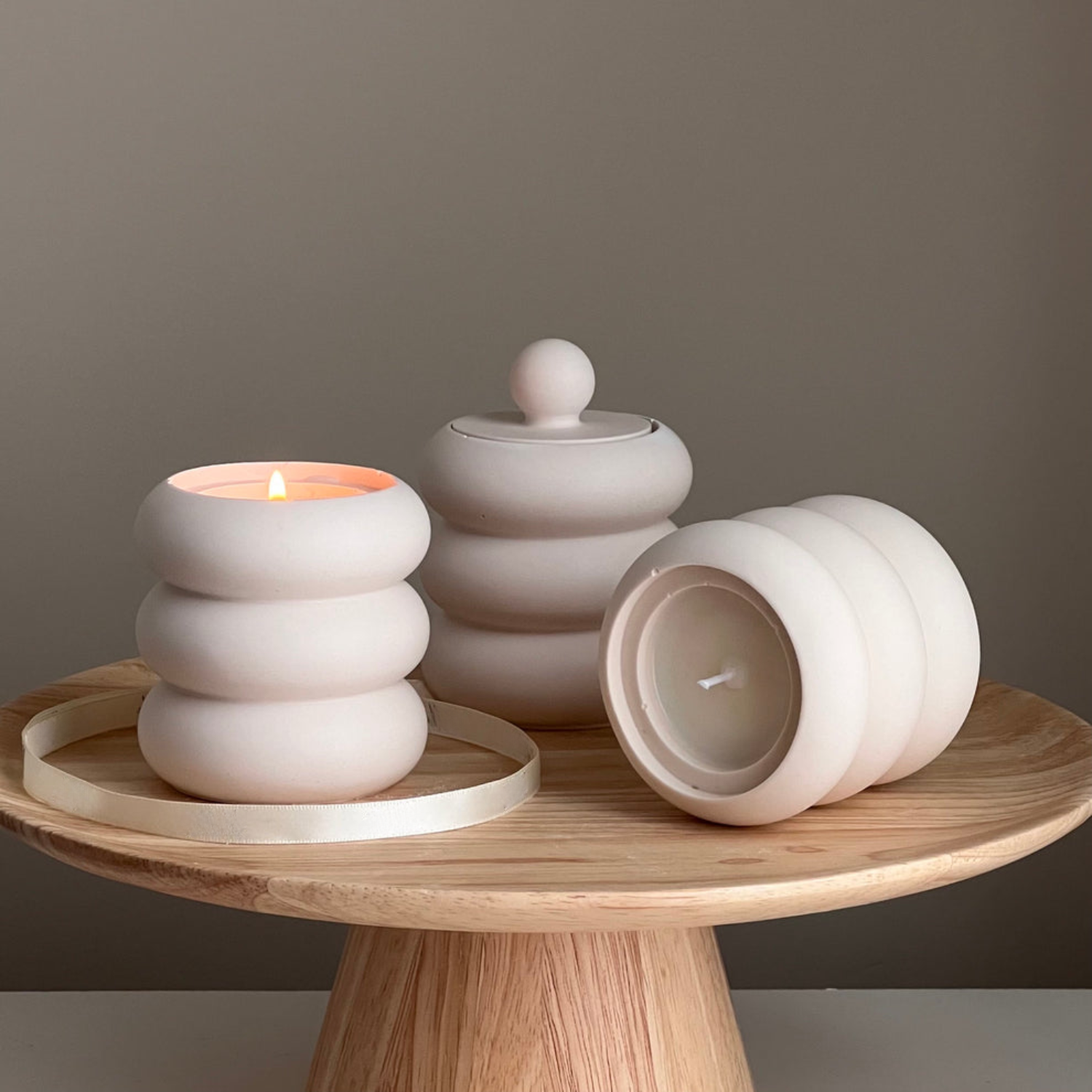 Lavender/Sea Salt Cream Bubble Candle Jar