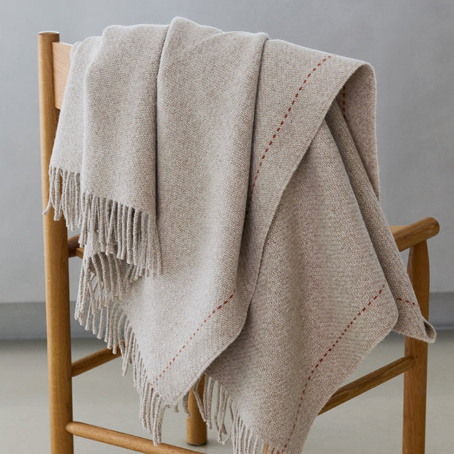 Highland Alpaca Beige Wool Throw