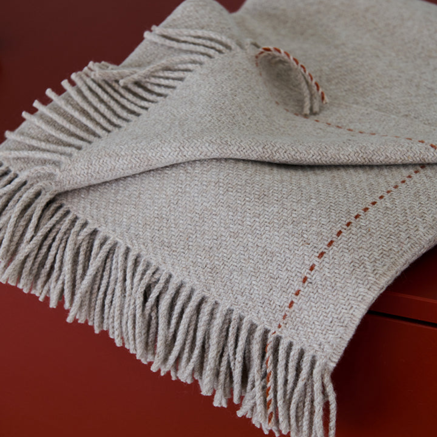 Highland Alpaca Beige Wool Throw