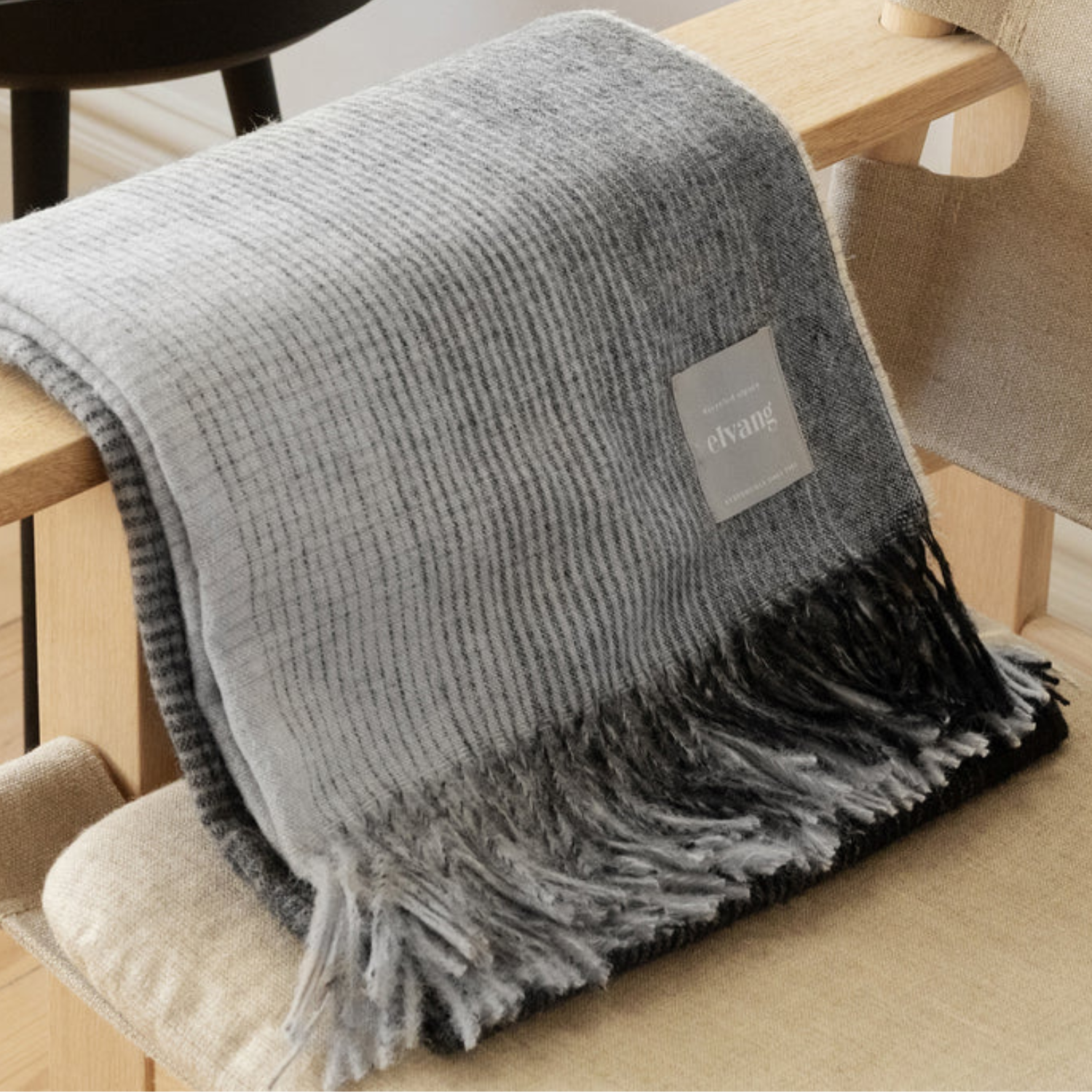 Ombre Grey Wool Throw