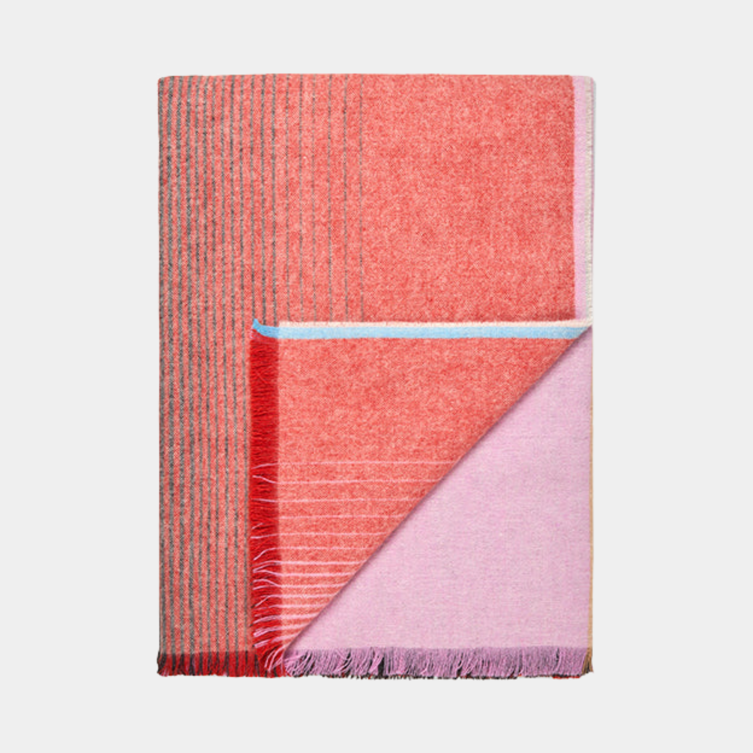Graphic Red/Pink Wool Throw