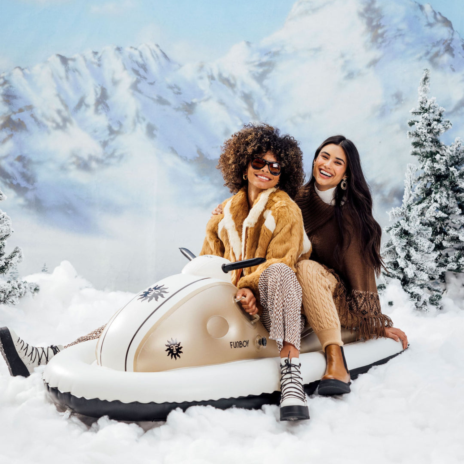 Inflatable Metallic Champagne Snow Sled