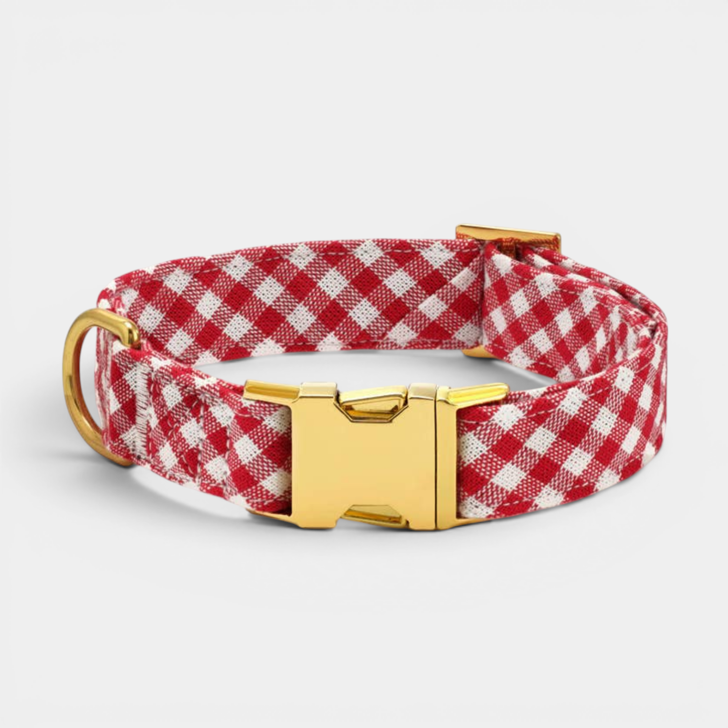Red Gingham Pup Collar