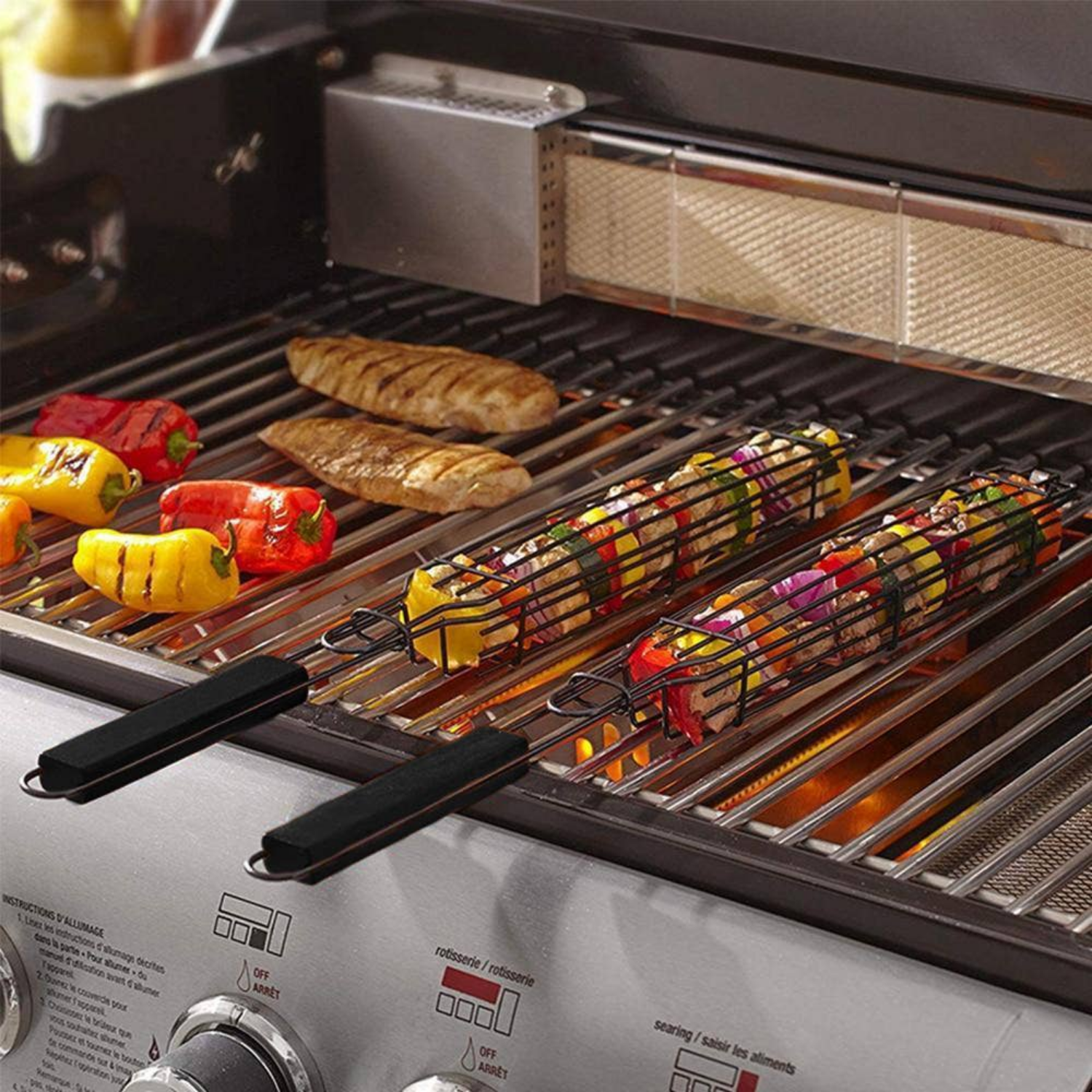 Gather & Grillin' Non-Stick Kabob Grill Basket (Set of 4)