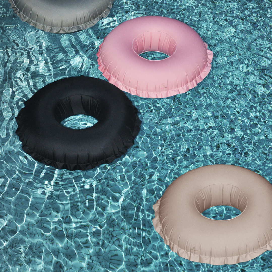 Inflatable Donut Pool Float - Sand Beige