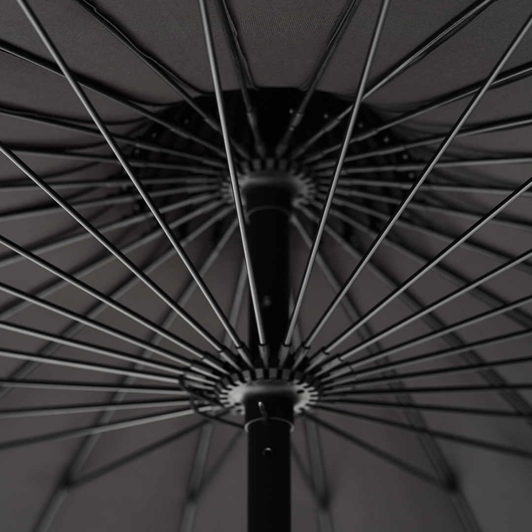 Fringe 8'Round Garden Umbrella - Black