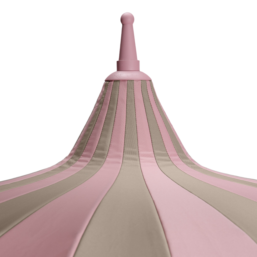 Carousel 8ft Round Garden Umbrella - Pink/Sand Beige