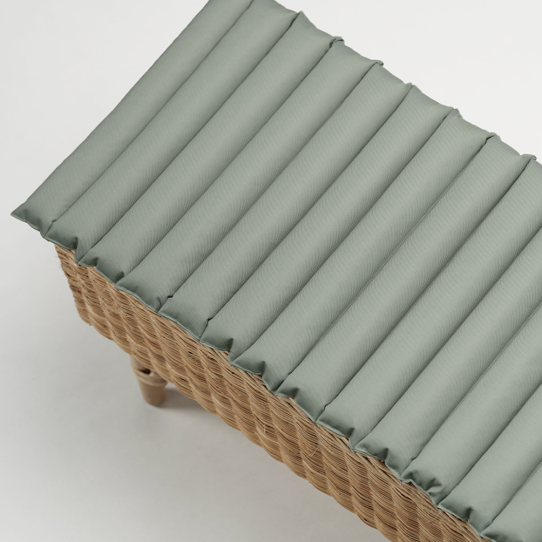 Channeled 47" Outdoor Bench Seat Cushion - Eucalyptus