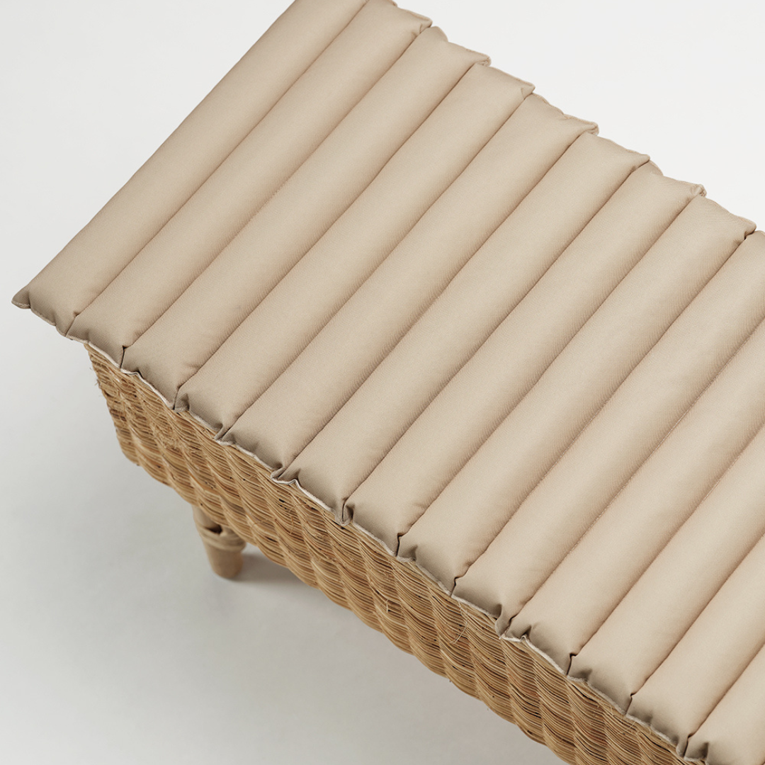 Channeled 47" Outdoor Bench Seat Cushion - Sand Beige