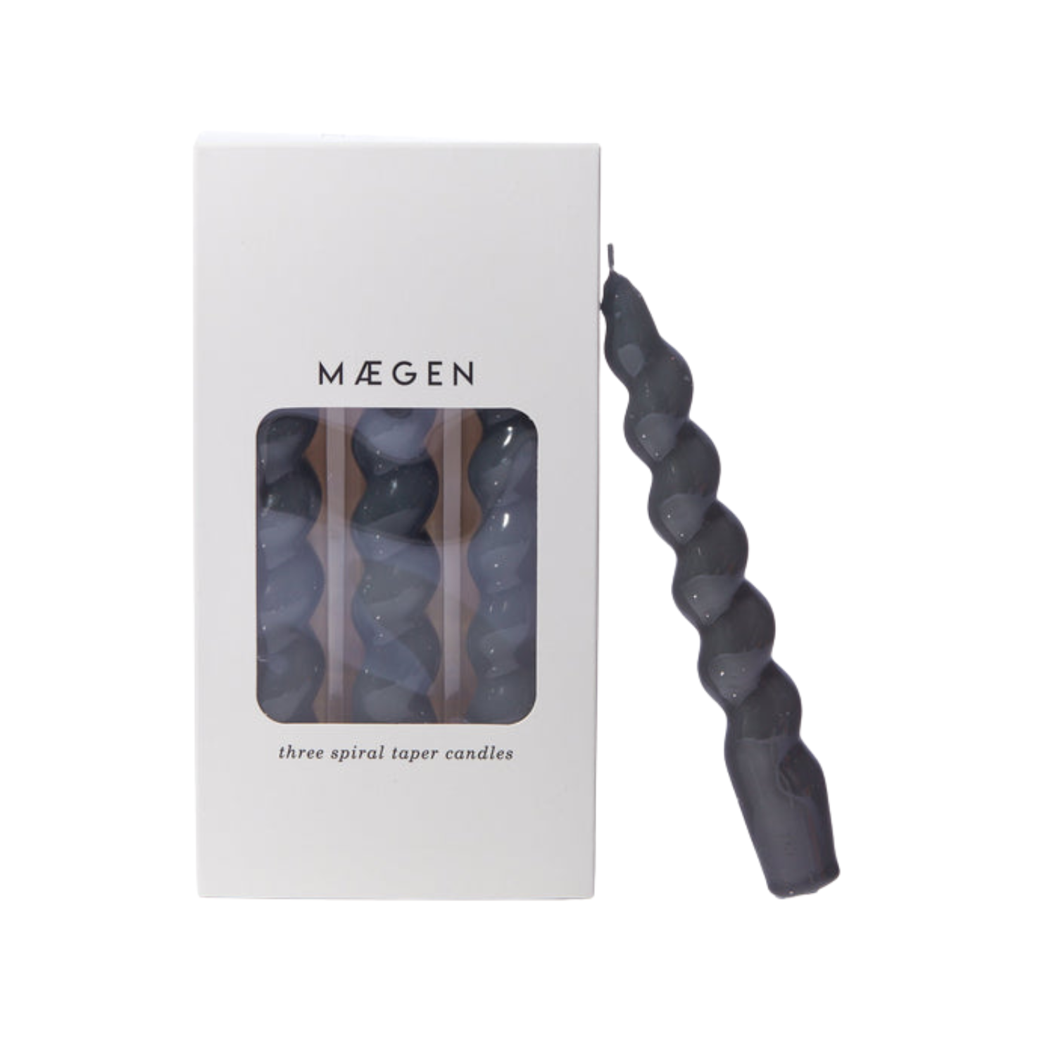 Grey Twisted Taper Candles (Set of 3)