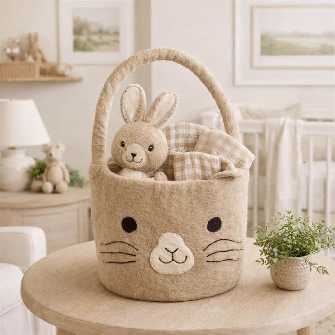 Kids Felt Bunny Easter Basket
