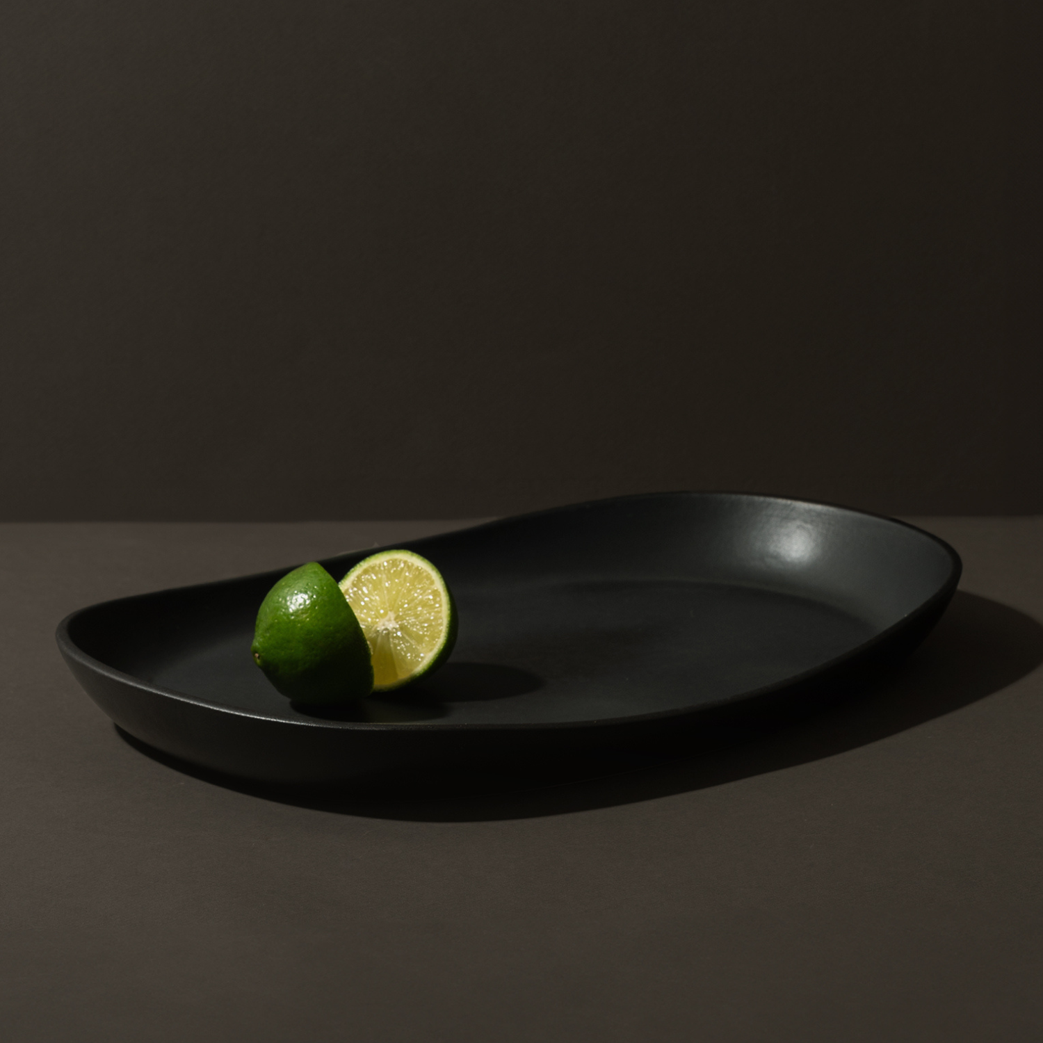 Black Stoneware Serving Platter