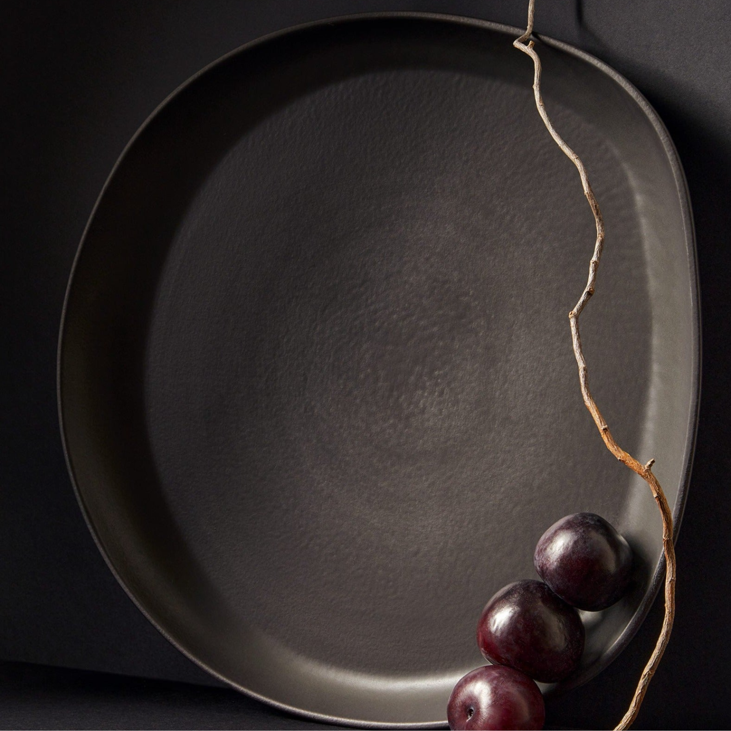 Stoneware Serving Platter- Matte Black