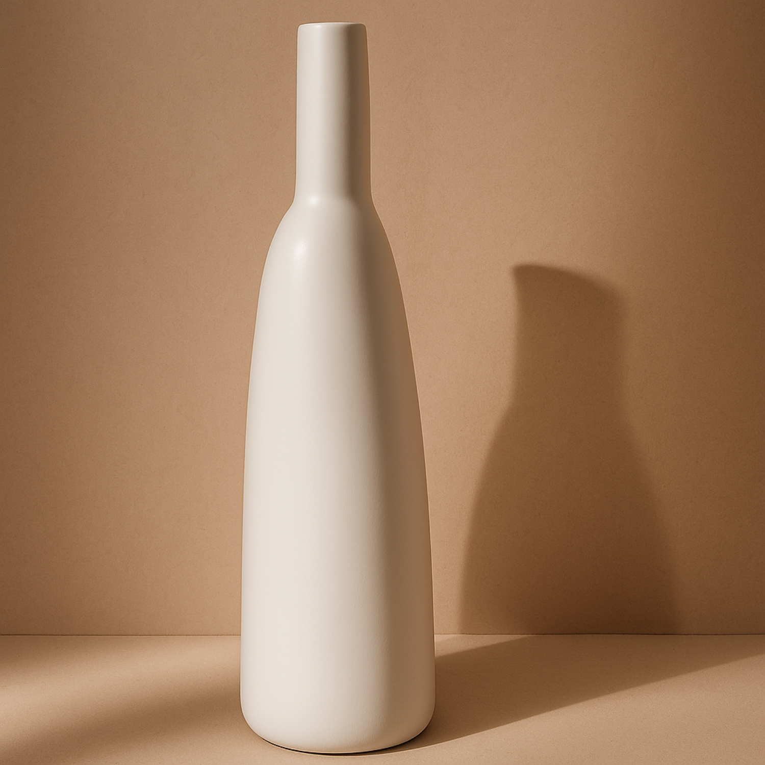 Matte White Stoneware Tall Vase