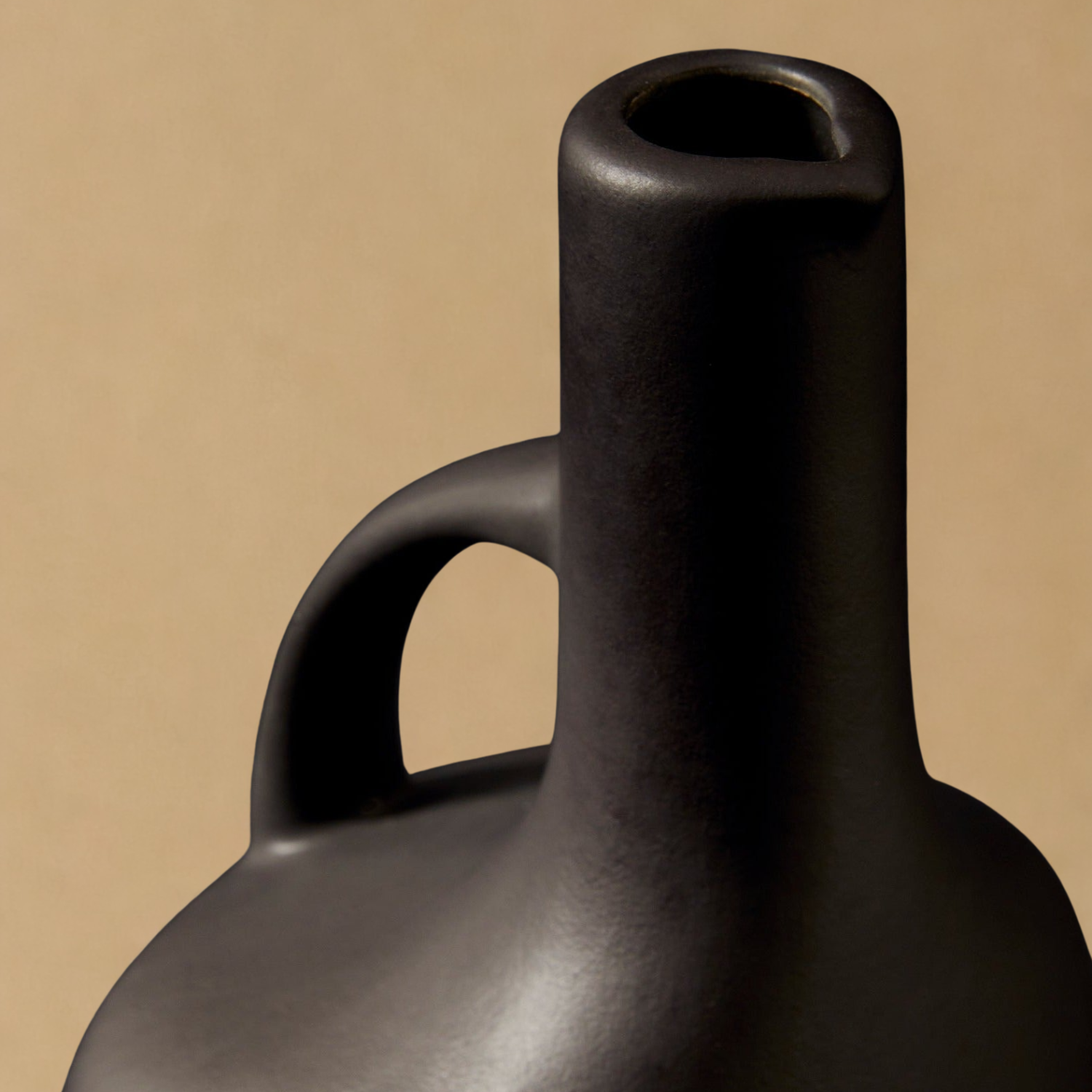 Matte Black Stoneware Olive Oil Dispenser