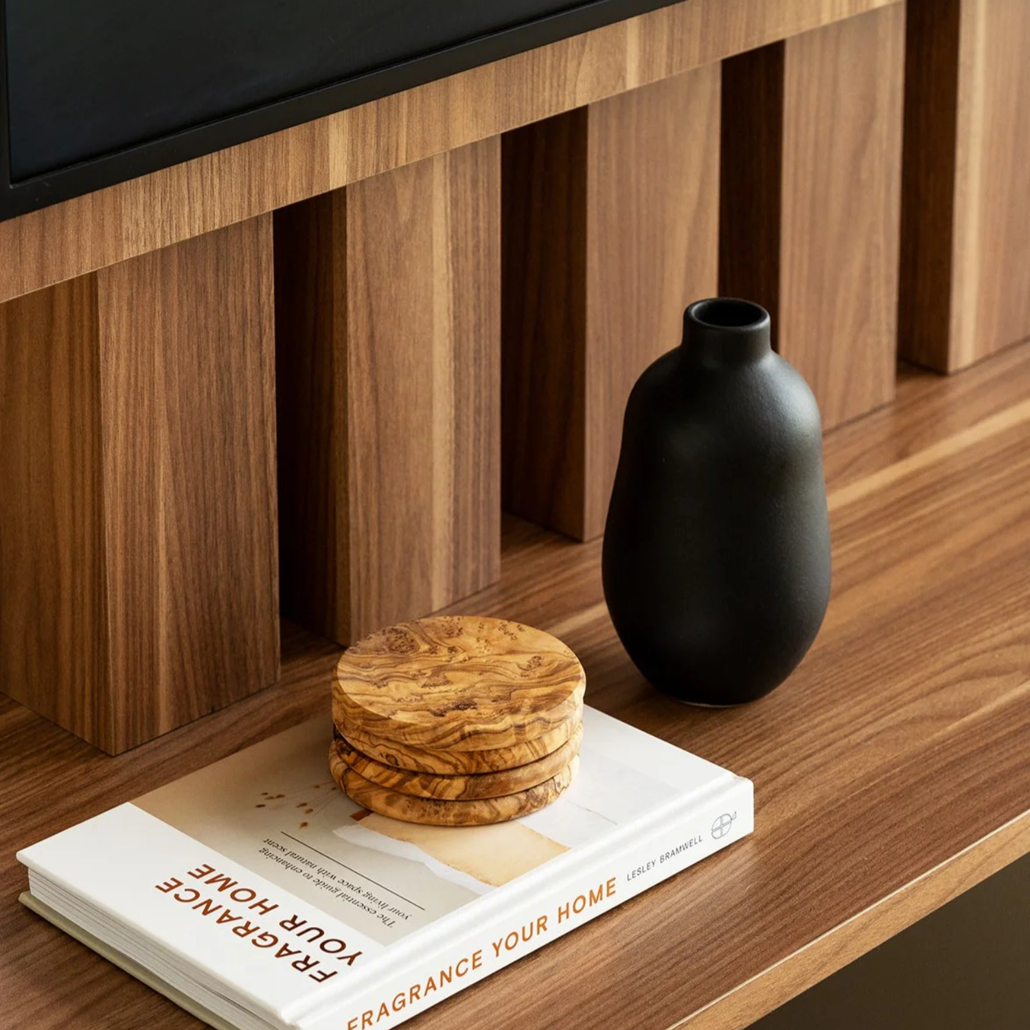 Matte Black Stoneware Vase