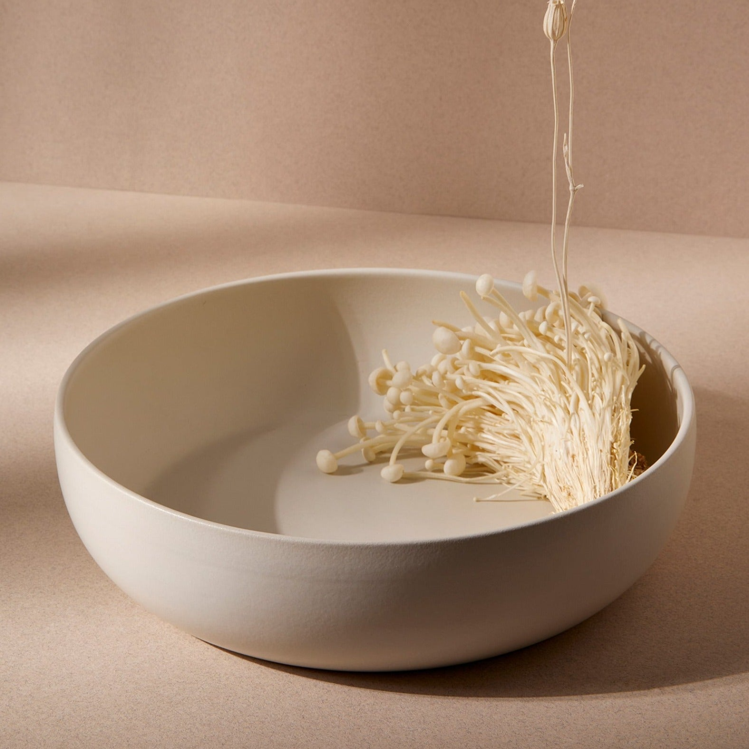 Stoneware 60oz Shallow Serving Bowl - White