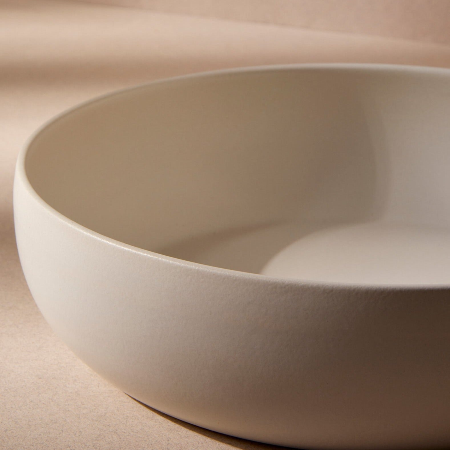 Stoneware 60oz Shallow Serving Bowl - White